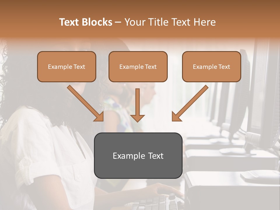 A Group Of People Sitting In Front Of Computers PowerPoint Template