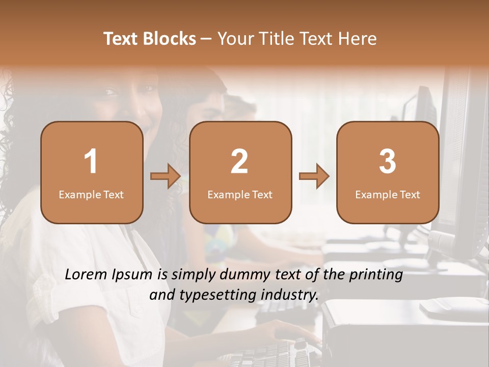 A Group Of People Sitting In Front Of Computers PowerPoint Template