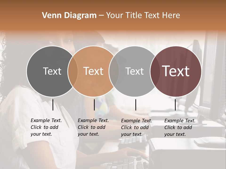 A Group Of People Sitting In Front Of Computers PowerPoint Template