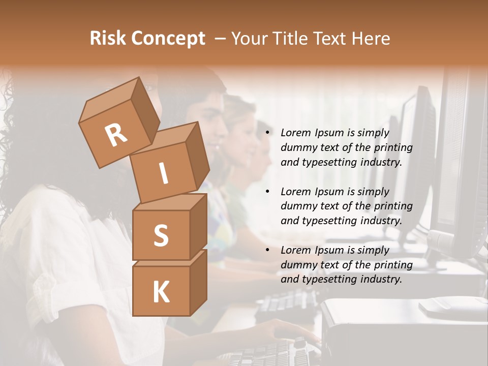 A Group Of People Sitting In Front Of Computers PowerPoint Template