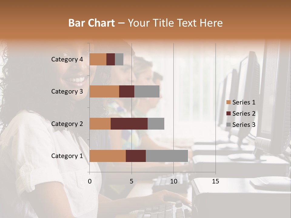 A Group Of People Sitting In Front Of Computers PowerPoint Template