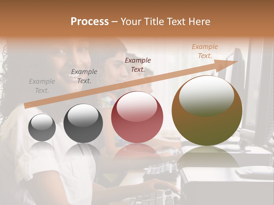 A Group Of People Sitting In Front Of Computers PowerPoint Template
