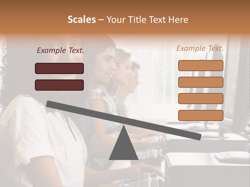 A Group Of People Sitting In Front Of Computers PowerPoint Template