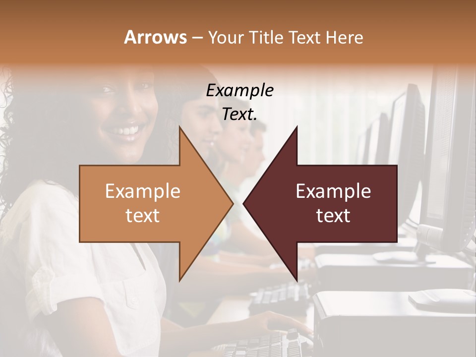 A Group Of People Sitting In Front Of Computers PowerPoint Template