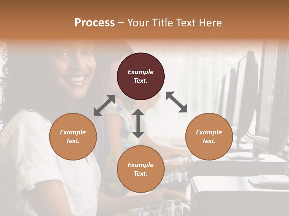 A Group Of People Sitting In Front Of Computers PowerPoint Template