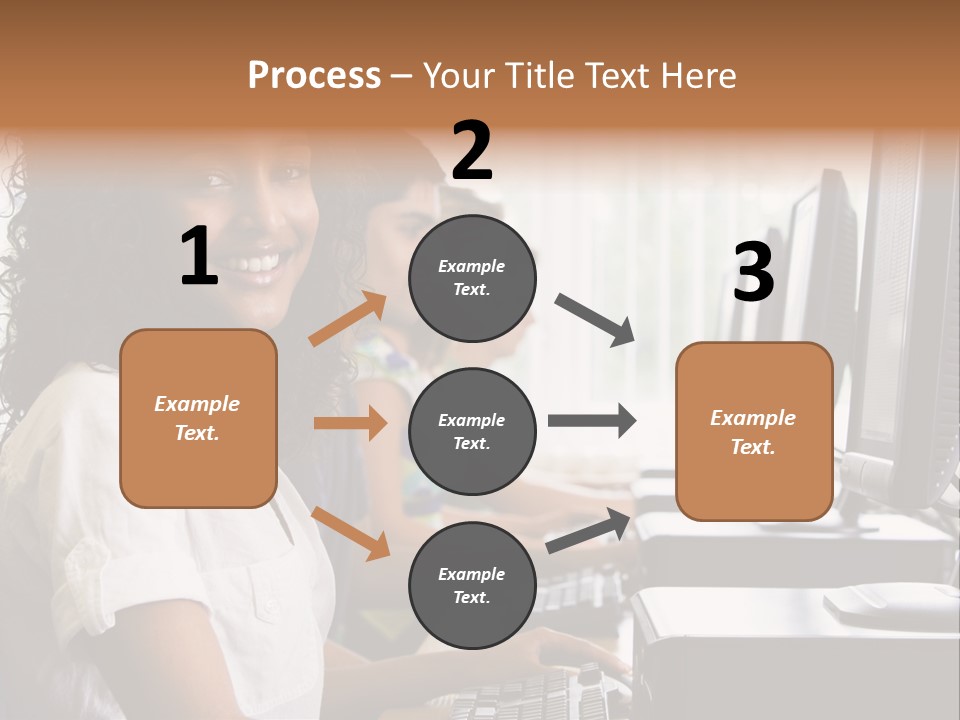 A Group Of People Sitting In Front Of Computers PowerPoint Template