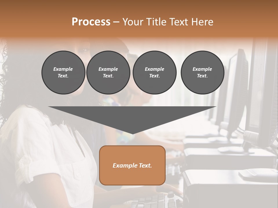A Group Of People Sitting In Front Of Computers PowerPoint Template