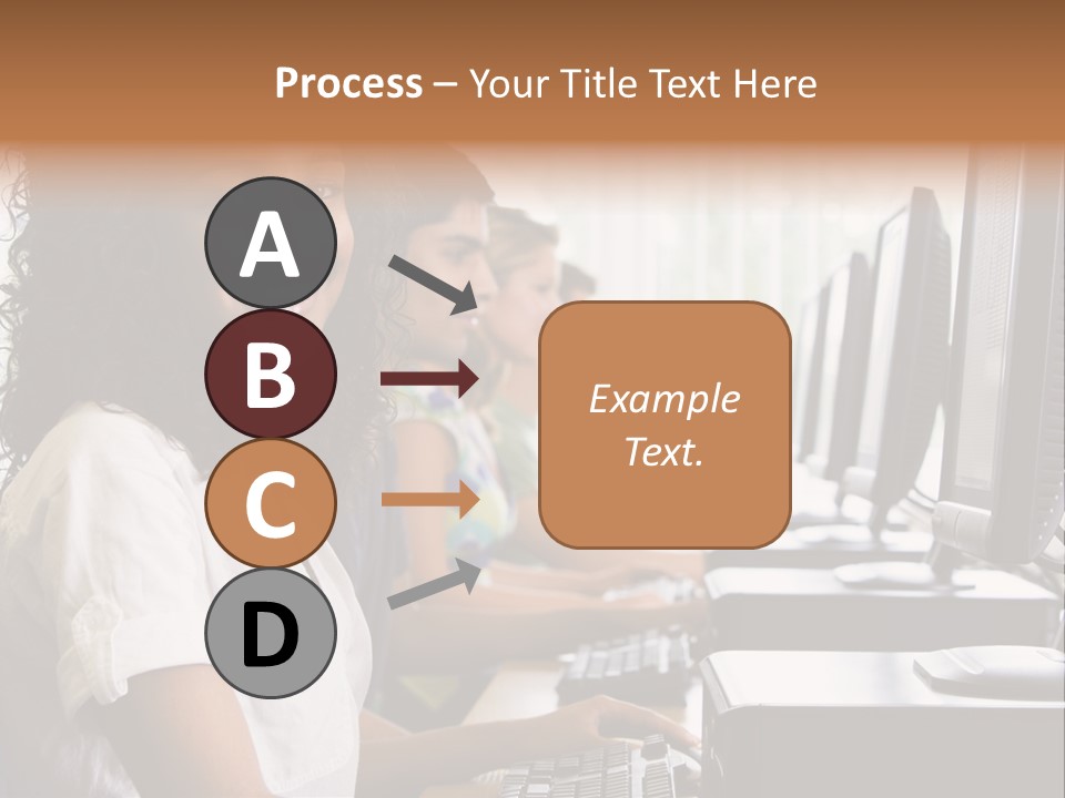 A Group Of People Sitting In Front Of Computers PowerPoint Template
