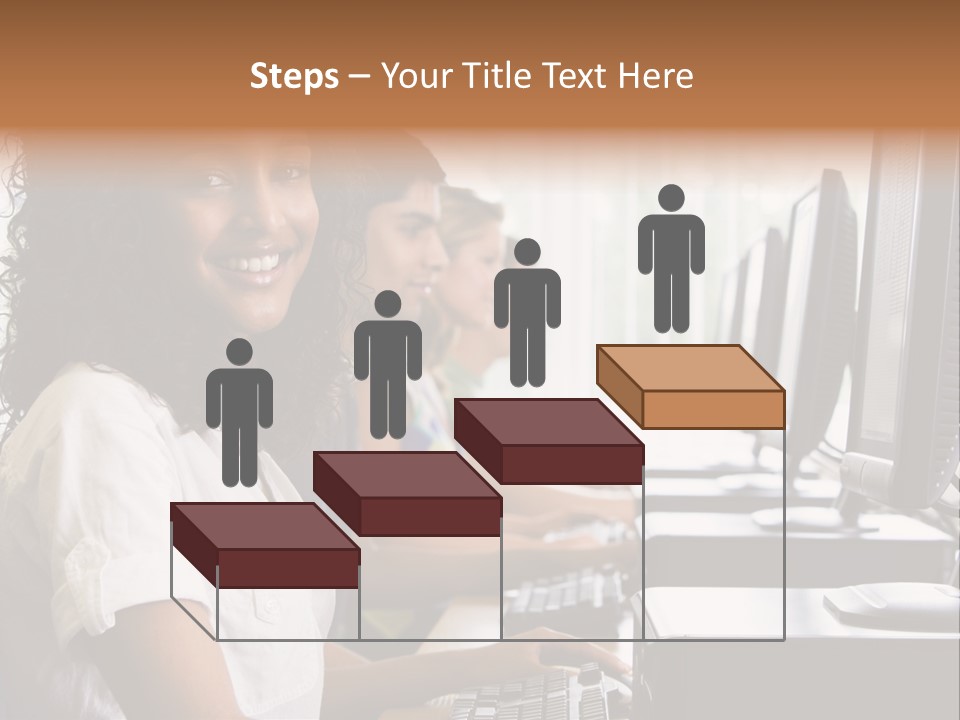 A Group Of People Sitting In Front Of Computers PowerPoint Template