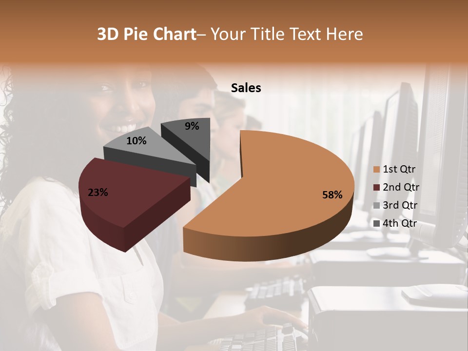 A Group Of People Sitting In Front Of Computers PowerPoint Template