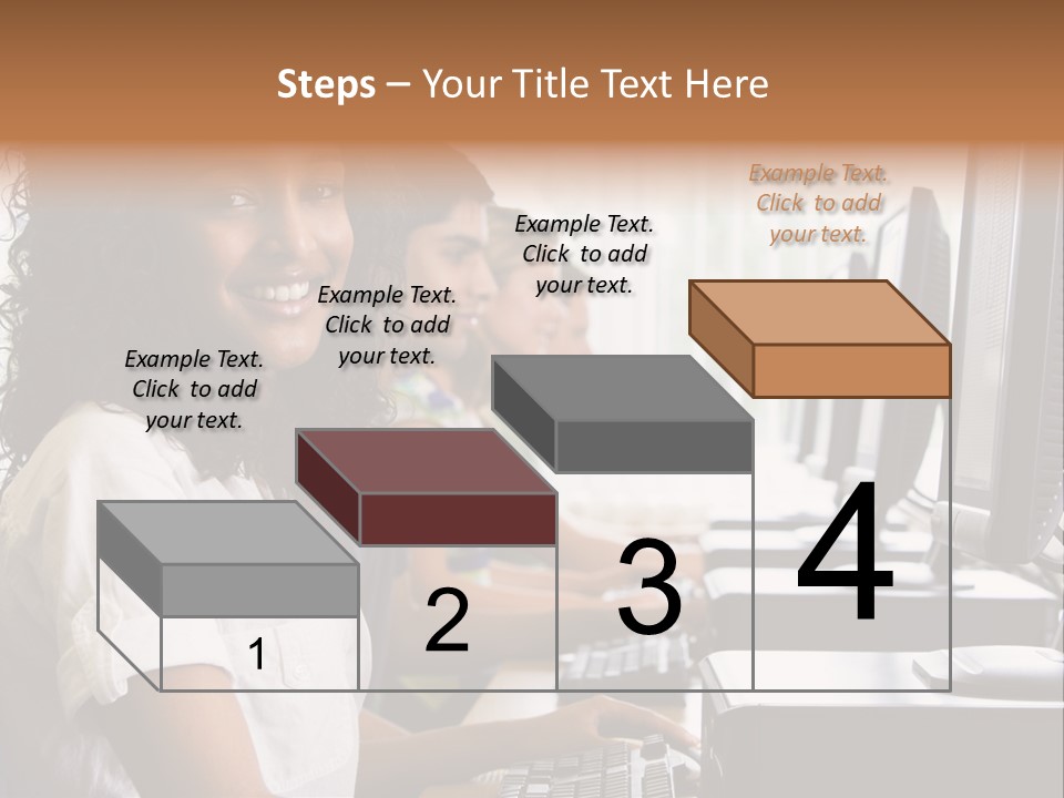 A Group Of People Sitting In Front Of Computers PowerPoint Template