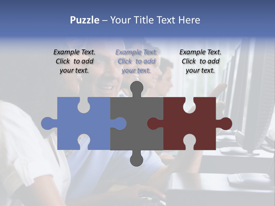 Teacher Assisting College Student In A Computer Lab PowerPoint Template