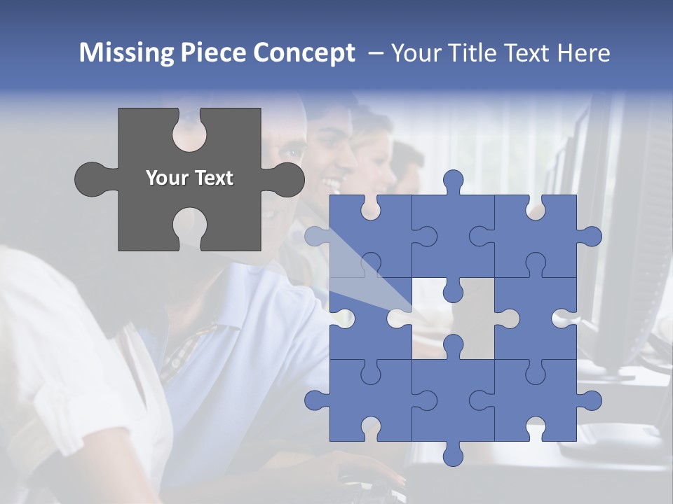 Teacher Assisting College Student In A Computer Lab PowerPoint Template