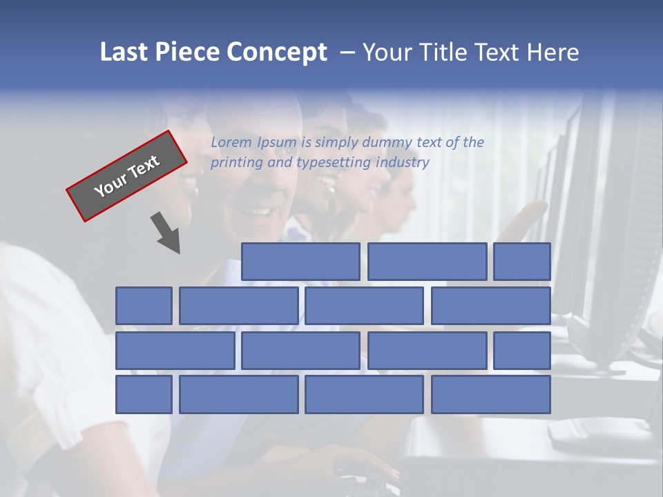 Teacher Assisting College Student In A Computer Lab PowerPoint Template