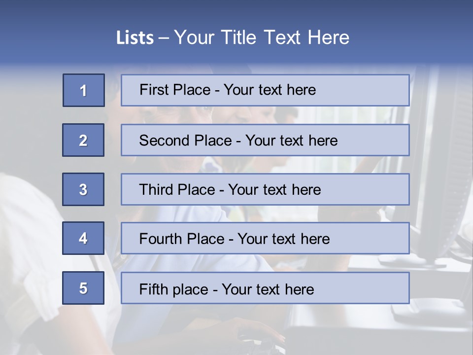 Teacher Assisting College Student In A Computer Lab PowerPoint Template