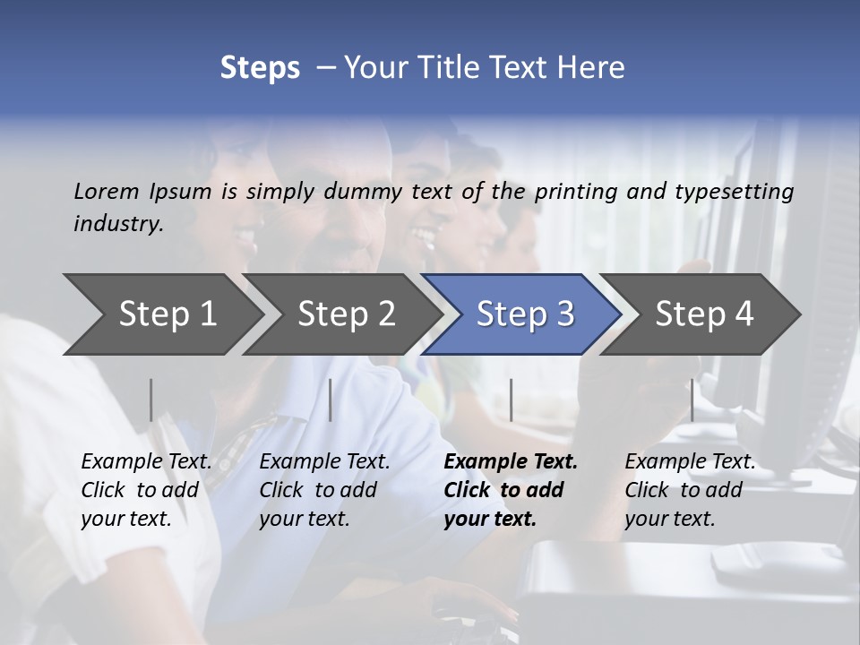 Teacher Assisting College Student In A Computer Lab PowerPoint Template