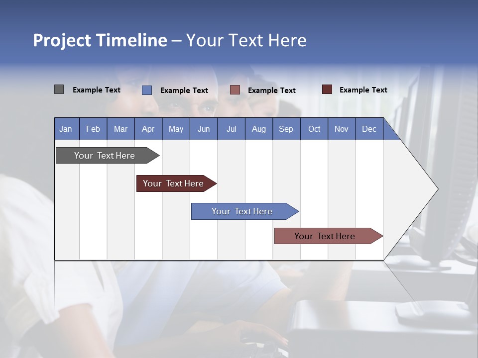 Teacher Assisting College Student In A Computer Lab PowerPoint Template