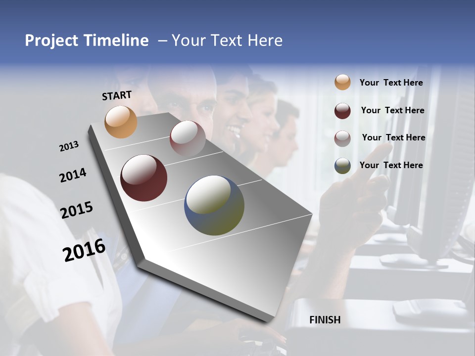 Teacher Assisting College Student In A Computer Lab PowerPoint Template