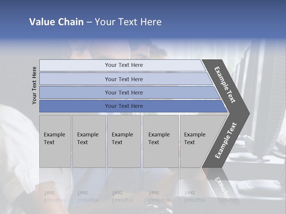 Teacher Assisting College Student In A Computer Lab PowerPoint Template