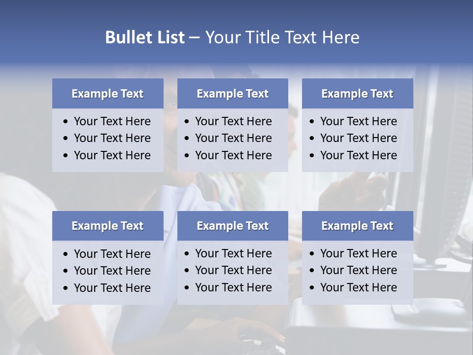 Teacher Assisting College Student In A Computer Lab PowerPoint Template