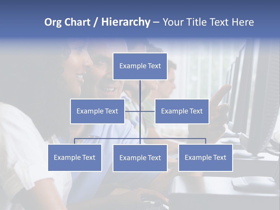 Teacher Assisting College Student In A Computer Lab PowerPoint Template