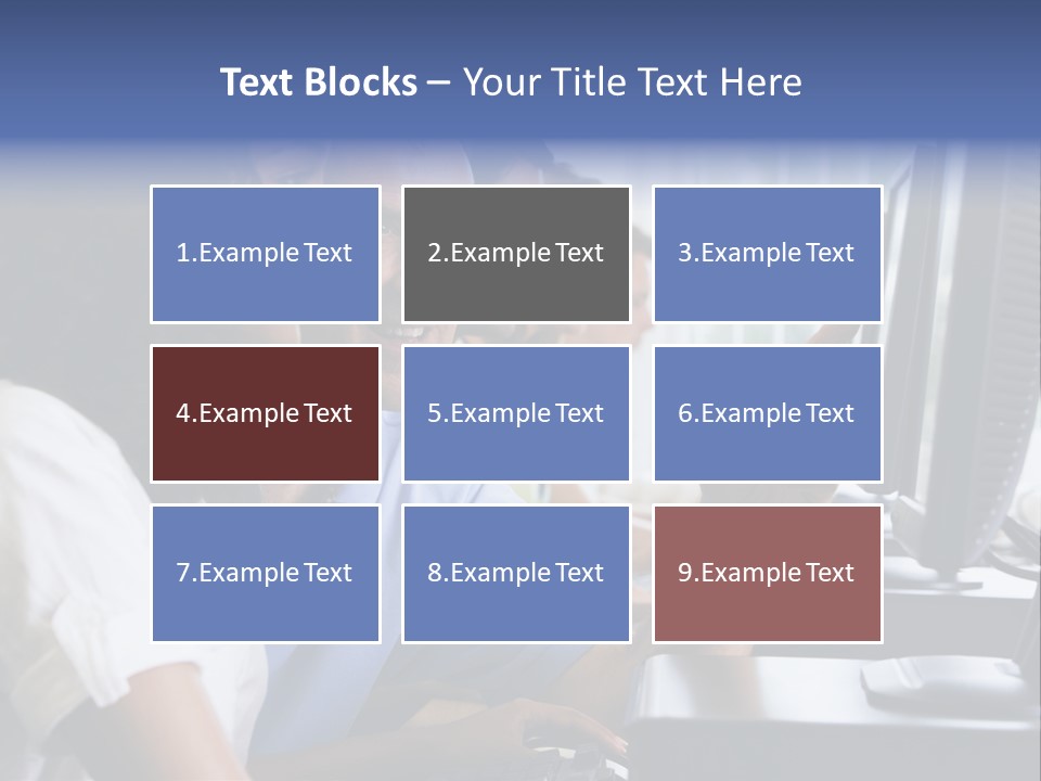 Teacher Assisting College Student In A Computer Lab PowerPoint Template