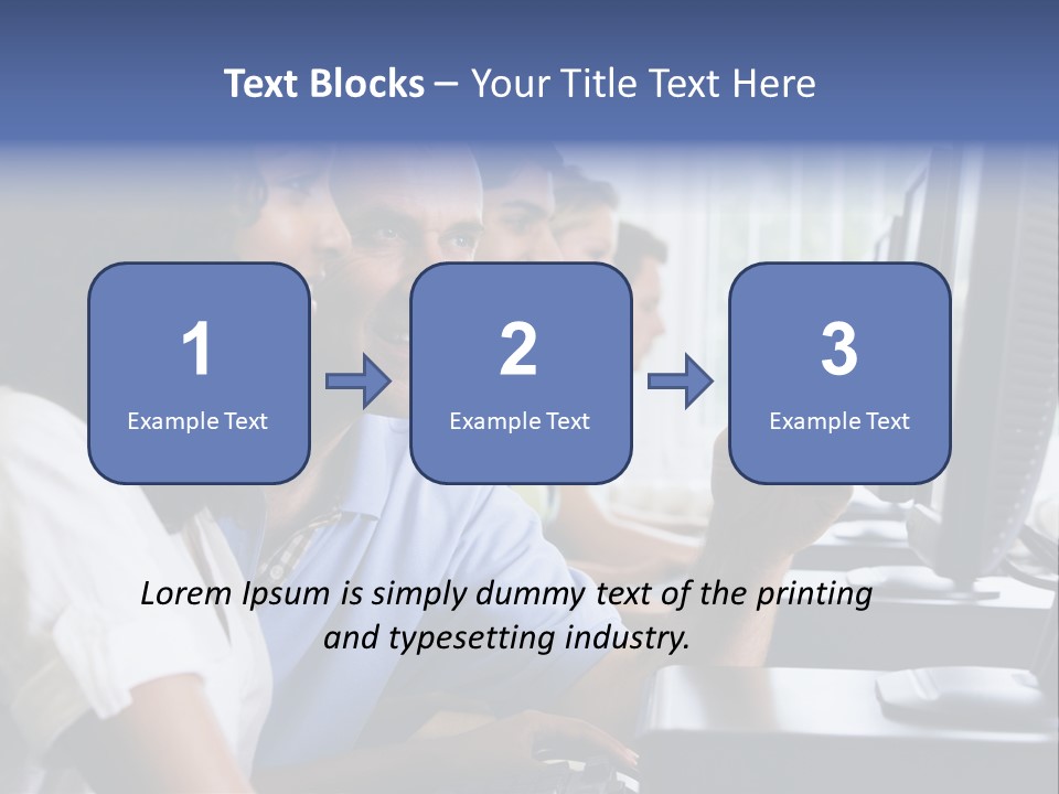 Teacher Assisting College Student In A Computer Lab PowerPoint Template