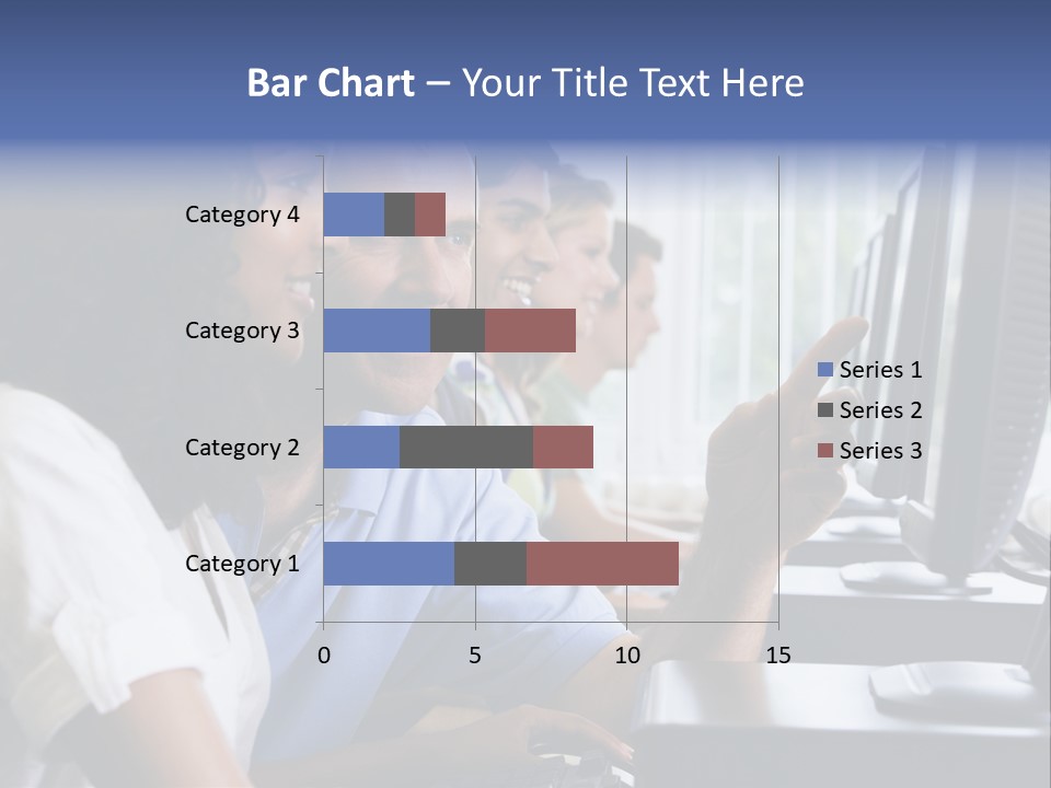 Teacher Assisting College Student In A Computer Lab PowerPoint Template