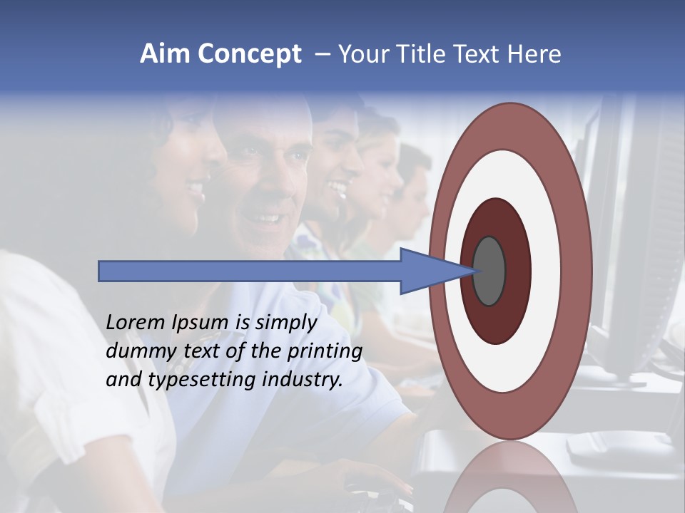 Teacher Assisting College Student In A Computer Lab PowerPoint Template