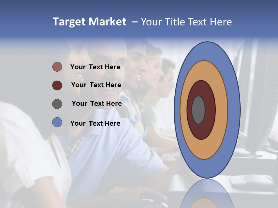 Teacher Assisting College Student In A Computer Lab PowerPoint Template