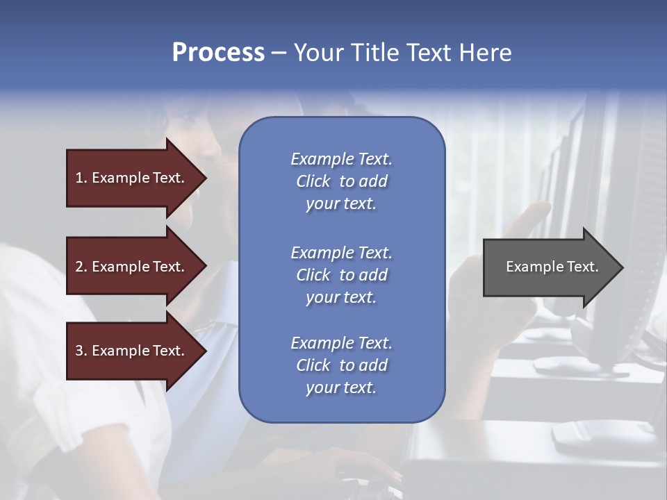 Teacher Assisting College Student In A Computer Lab PowerPoint Template