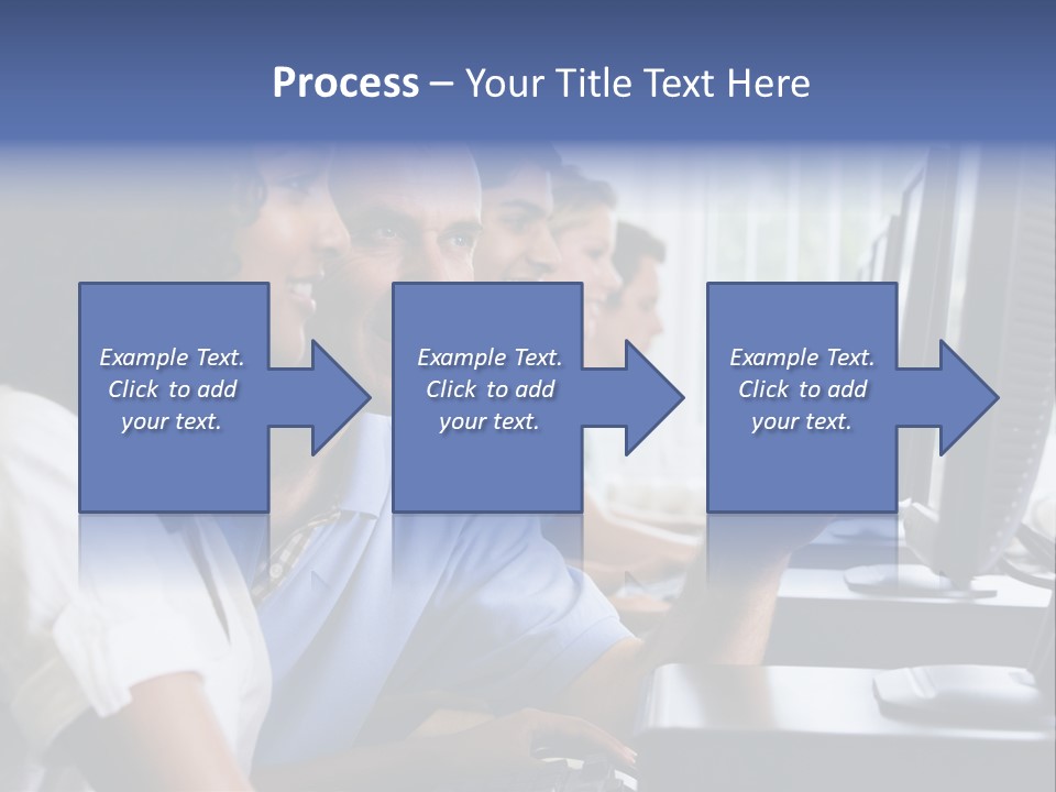 Teacher Assisting College Student In A Computer Lab PowerPoint Template