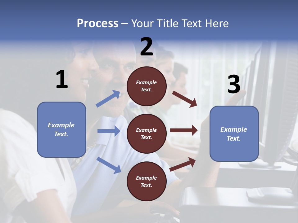 Teacher Assisting College Student In A Computer Lab PowerPoint Template