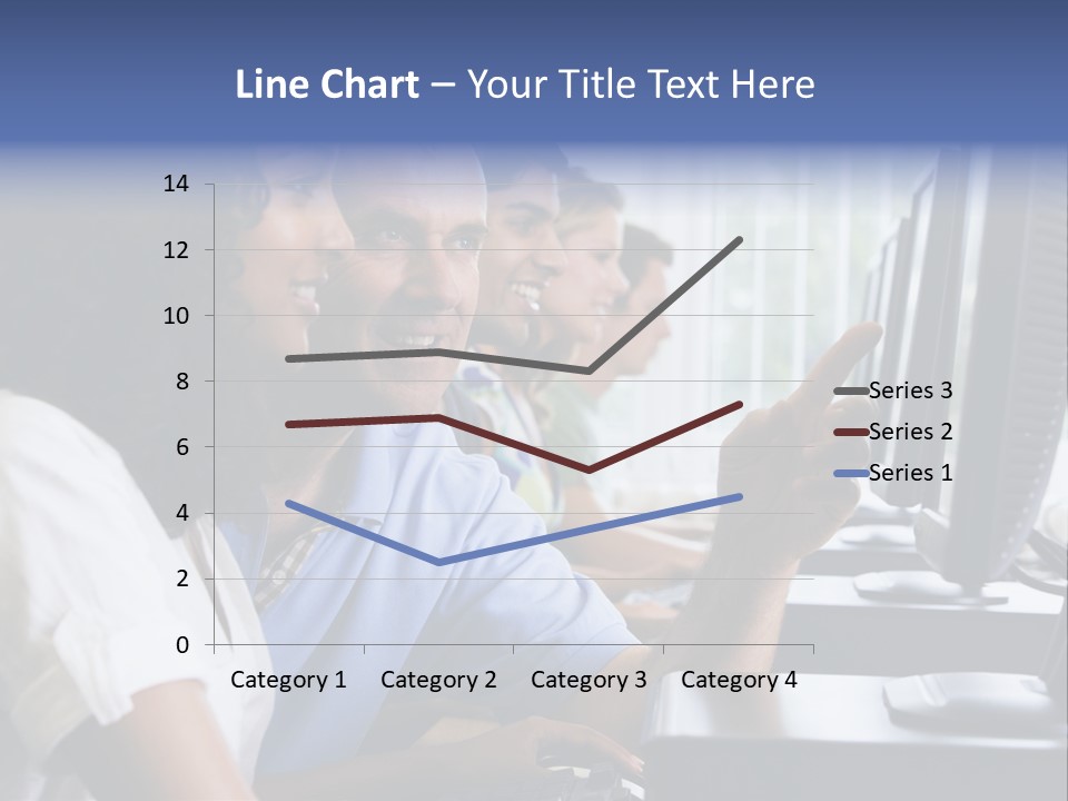 Teacher Assisting College Student In A Computer Lab PowerPoint Template