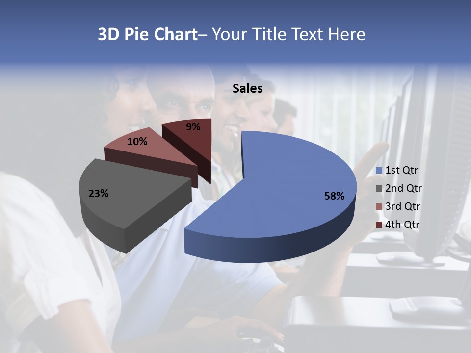 Teacher Assisting College Student In A Computer Lab PowerPoint Template
