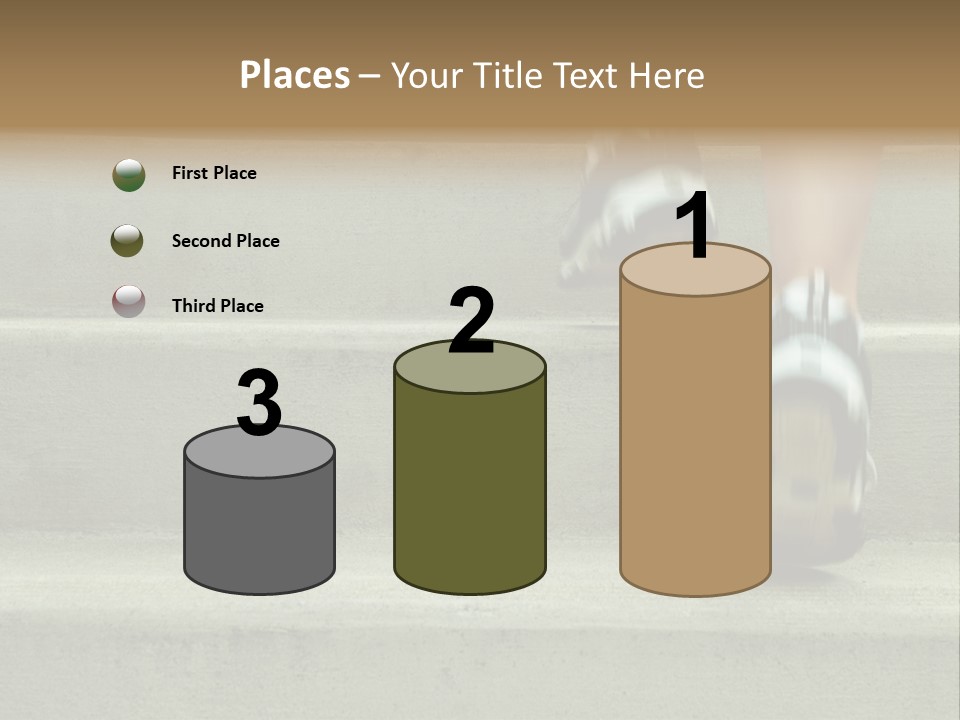 Mature Woman Runner In The City, Close Up. PowerPoint Template