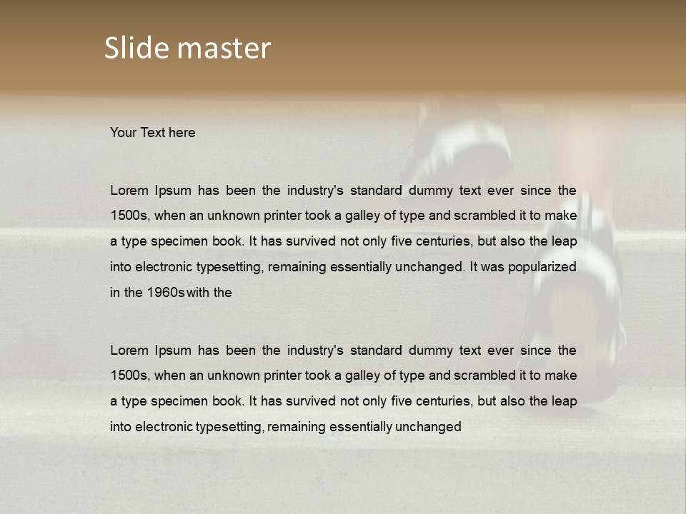 Mature Woman Runner In The City, Close Up. PowerPoint Template