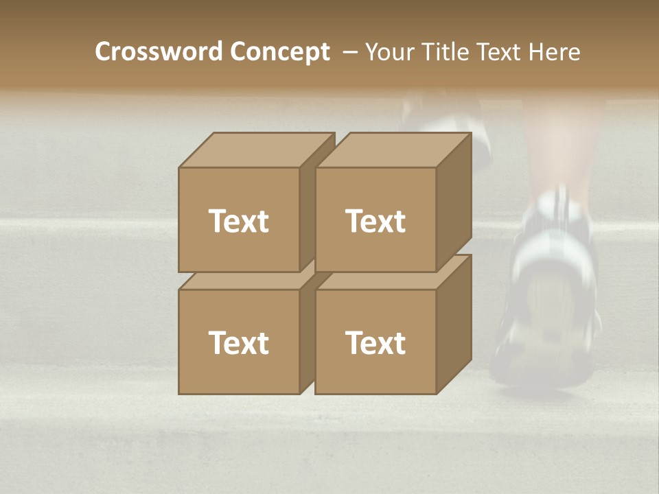 Mature Woman Runner In The City, Close Up. PowerPoint Template