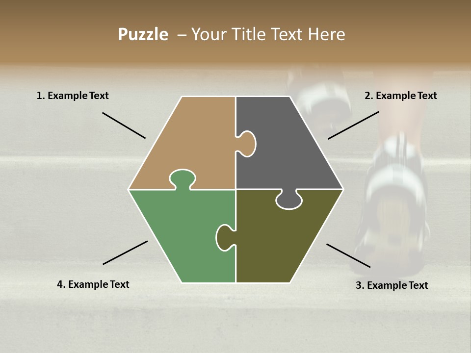 Mature Woman Runner In The City, Close Up. PowerPoint Template