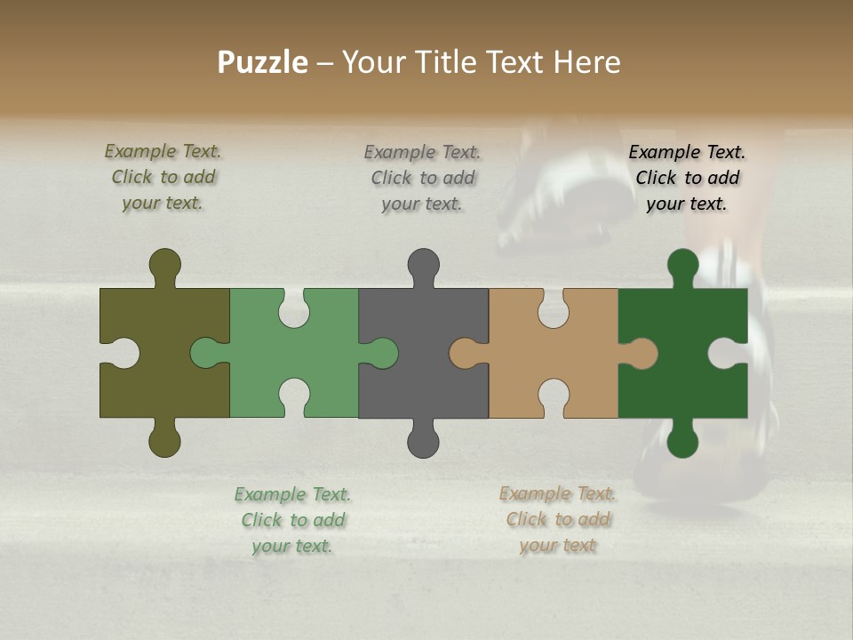 Mature Woman Runner In The City, Close Up. PowerPoint Template