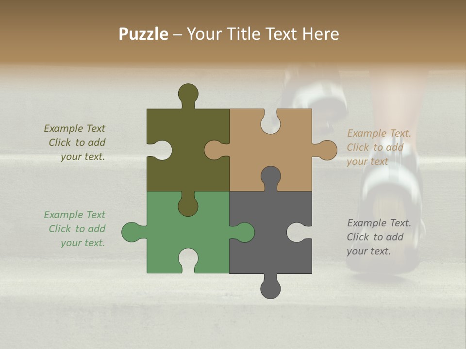 Mature Woman Runner In The City, Close Up. PowerPoint Template