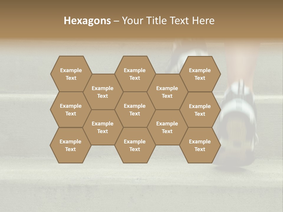 Mature Woman Runner In The City, Close Up. PowerPoint Template