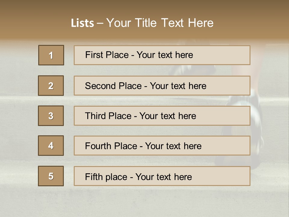 Mature Woman Runner In The City, Close Up. PowerPoint Template