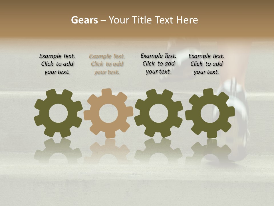 Mature Woman Runner In The City, Close Up. PowerPoint Template