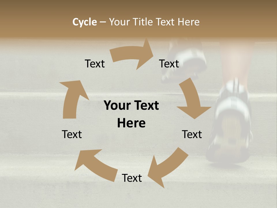 Mature Woman Runner In The City, Close Up. PowerPoint Template