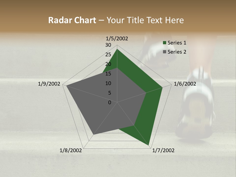 Mature Woman Runner In The City, Close Up. PowerPoint Template