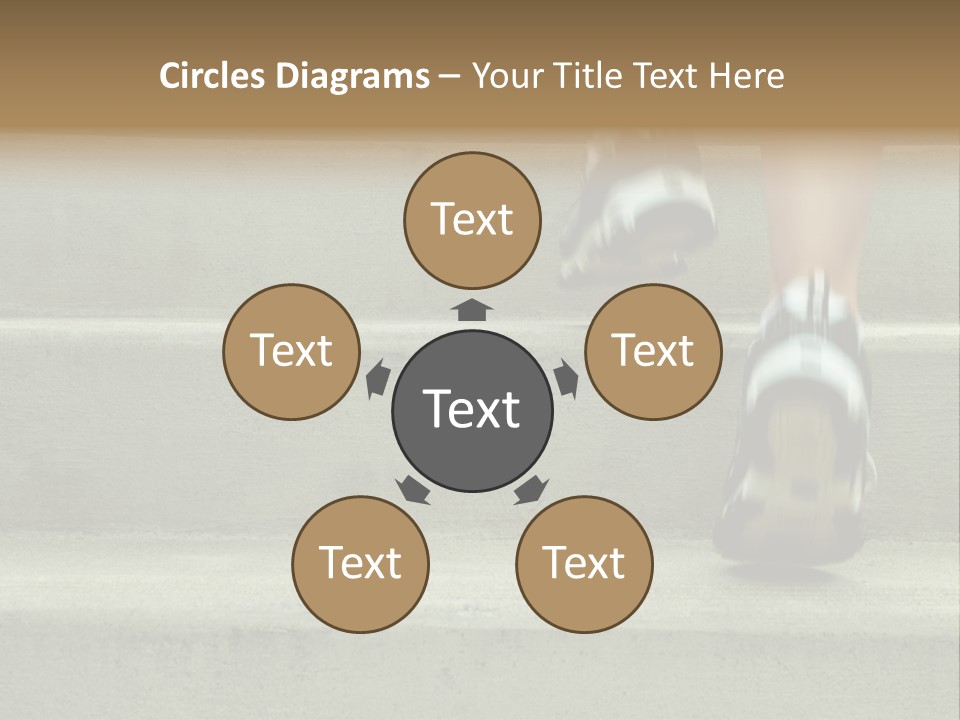 Mature Woman Runner In The City, Close Up. PowerPoint Template