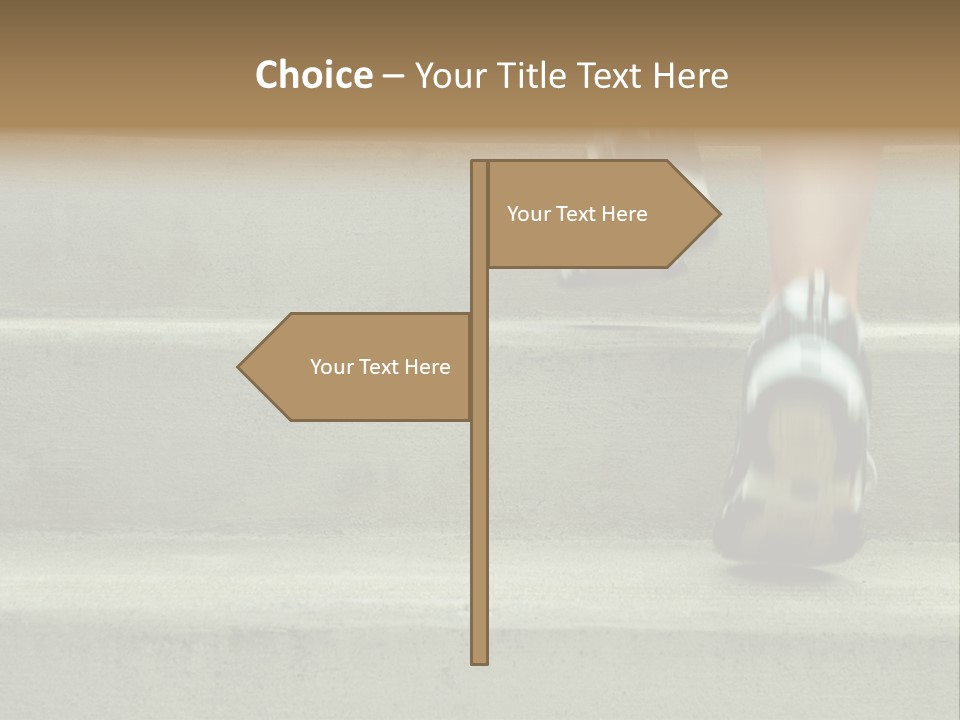 Mature Woman Runner In The City, Close Up. PowerPoint Template