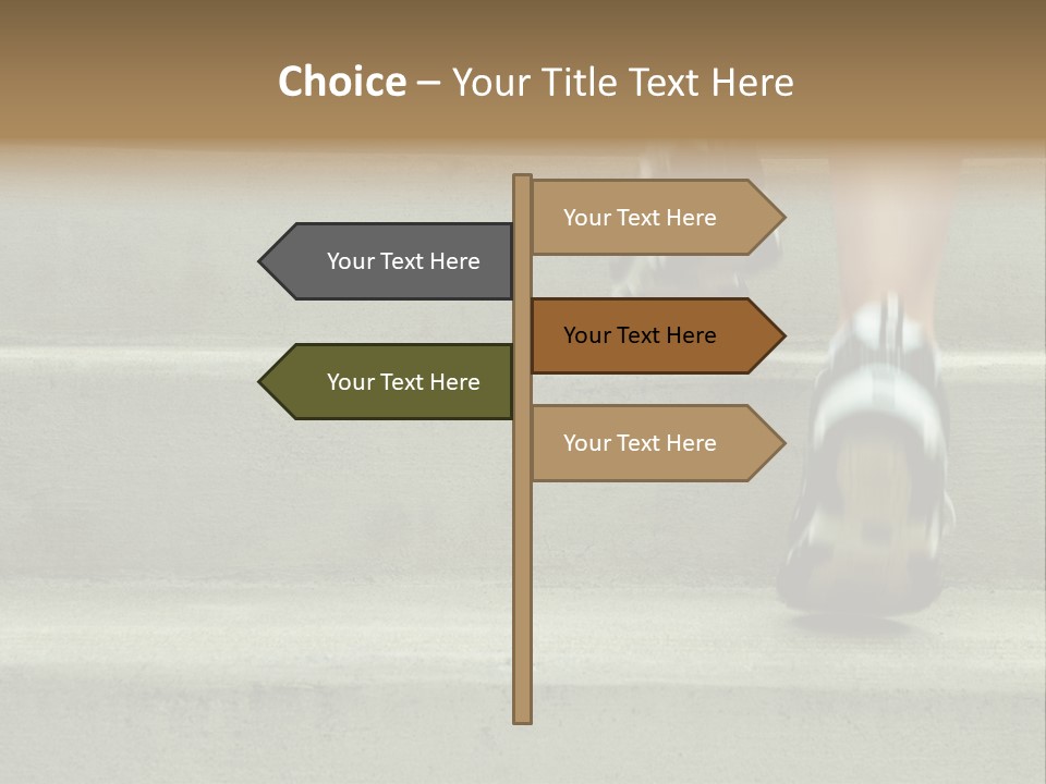 Mature Woman Runner In The City, Close Up. PowerPoint Template