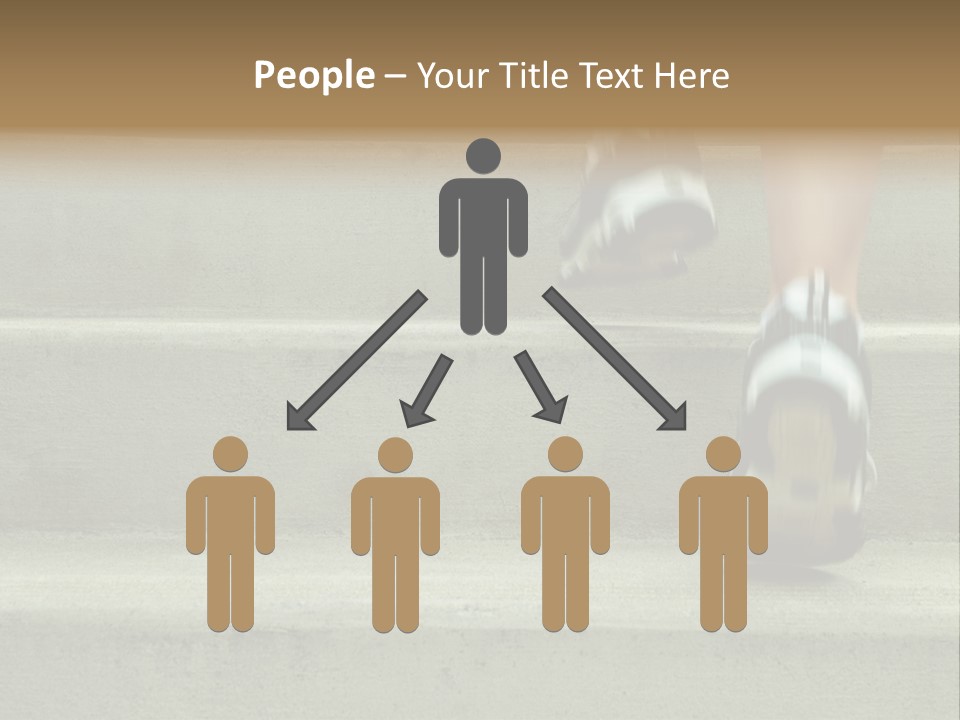 Mature Woman Runner In The City, Close Up. PowerPoint Template